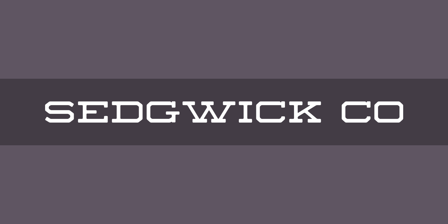 Пример шрифта Sedgwick Co Regular